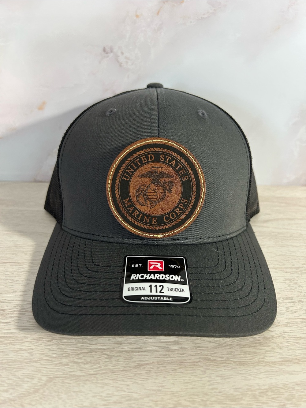 Richardson 112 Trucker Hat with United States Marine Corps Patch -